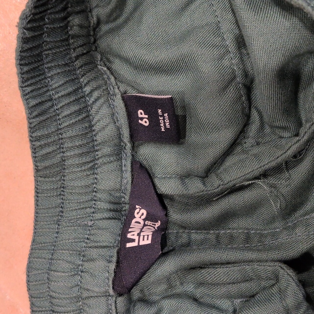 Lands End Green Palazzo Wide-Leg Pants Size 6P - Picture 4 of 5